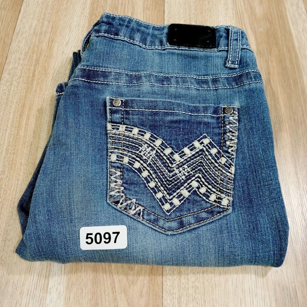Earl Jean Jeans Women 27x28* Straight Leg Medium Wash Denim - Picture 10 of 11